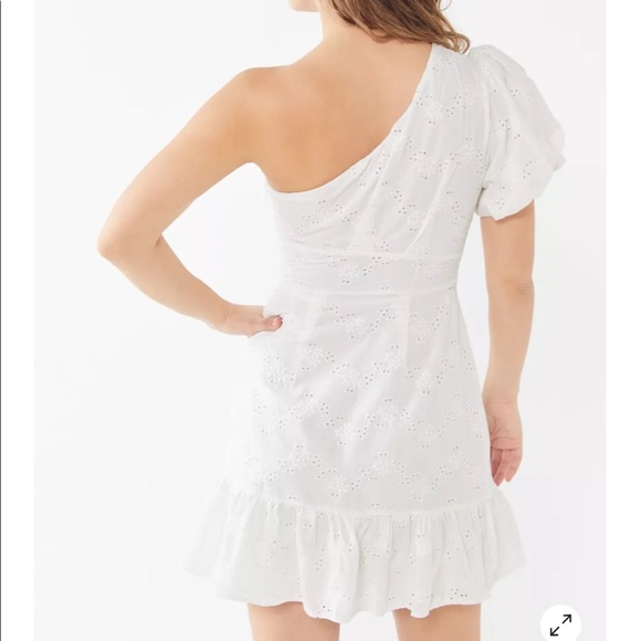 URBAN OUTFITTERS ONE SHOULDER WHITE EYELET DRESS!! - Picture 11 of 11